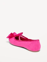 Faux-Suede Bow Ballet Flats for Girls