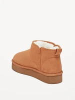 Faux-Suede Faux-Fur Lined Platform Boots for Girls