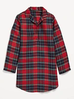 Collared Flannel Nightgown for Girls