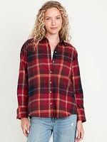 Flannel Boyfriend Button-Down Shirt