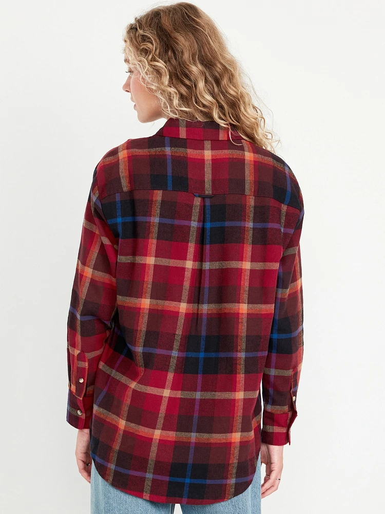 Flannel Boyfriend Button-Down Shirt