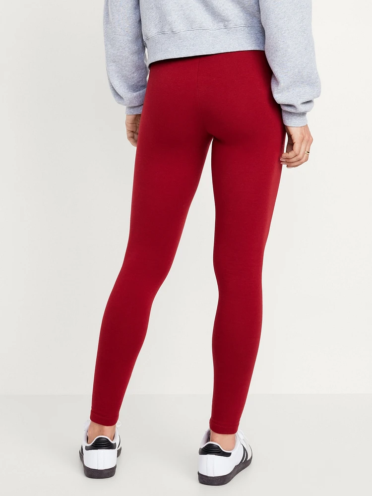 High-Waisted Fleece-Lined Fashion Layering Leggingss