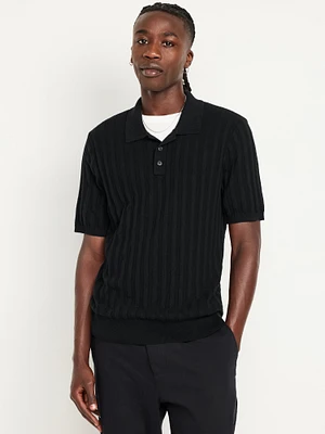 Ribbed Polo Sweater