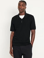 Ribbed Polo Sweater