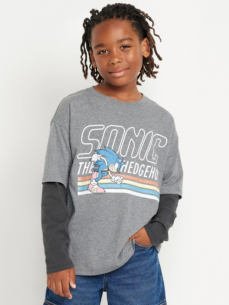 Sonic The Hedgehog™ Oversized Two-In-One Graphic T-Shirt for Boys