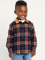 Microfleece-Lined Pocket Flannel Shirt for Toddler Boys