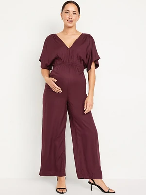 Maternity V-Neck Crepe Jumpsuit