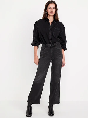 High-Waisted Wow Crop Wide-Leg Jeans