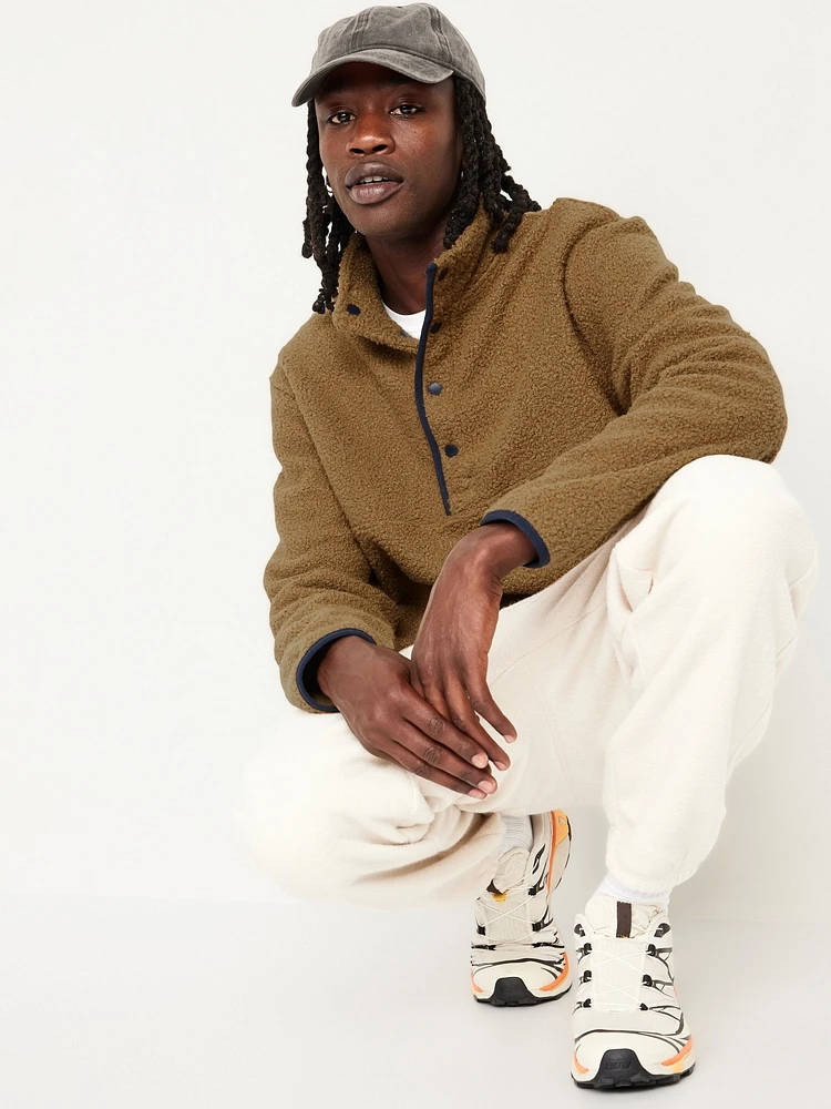Bouclé Sherpa Quarter-Snap Pullover