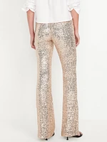 High-Waisted Sequin Flare Pants