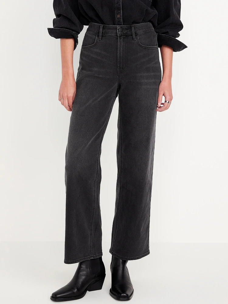 High-Waisted Wow Crop Wide-Leg Jeans