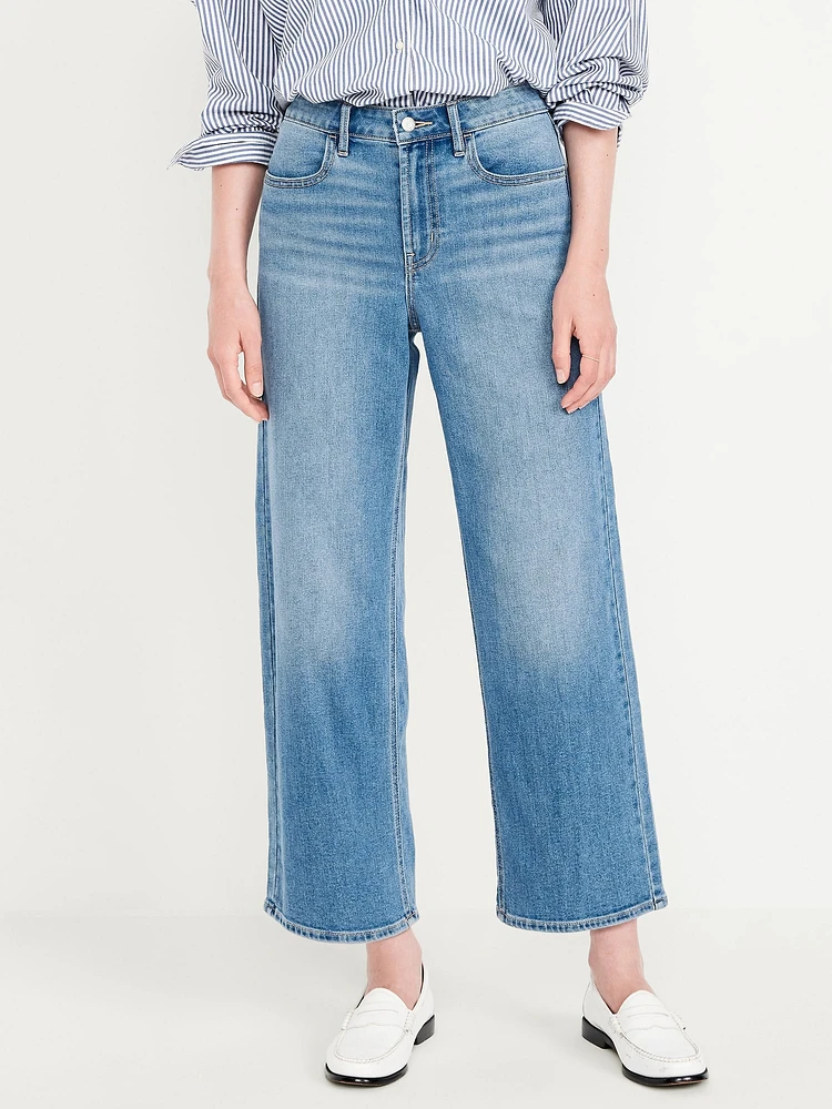 High-Waisted Wow Crop Wide-Leg Jeans