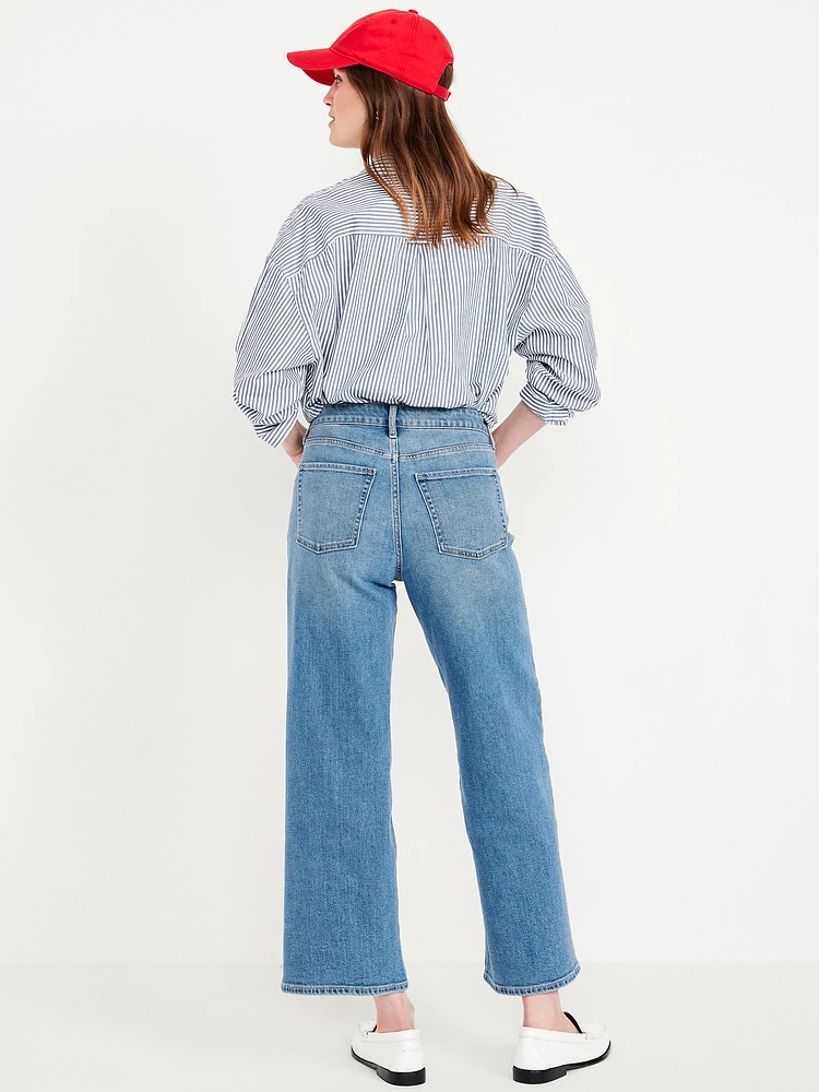 High-Waisted Wow Crop Wide-Leg Jeans