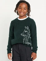 SoSoft Crew-Neck Printed Sweater for Boys