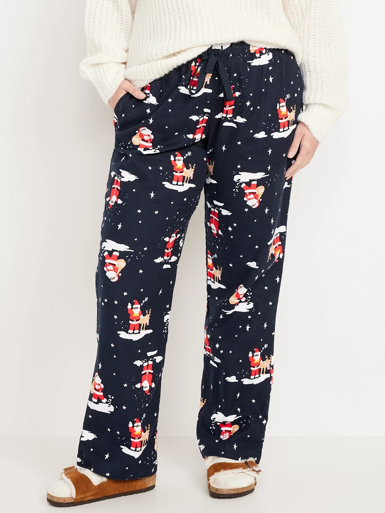 Mid-Rise Flannel Pajama Pants