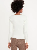 Long-Sleeve Ribbed Sweater