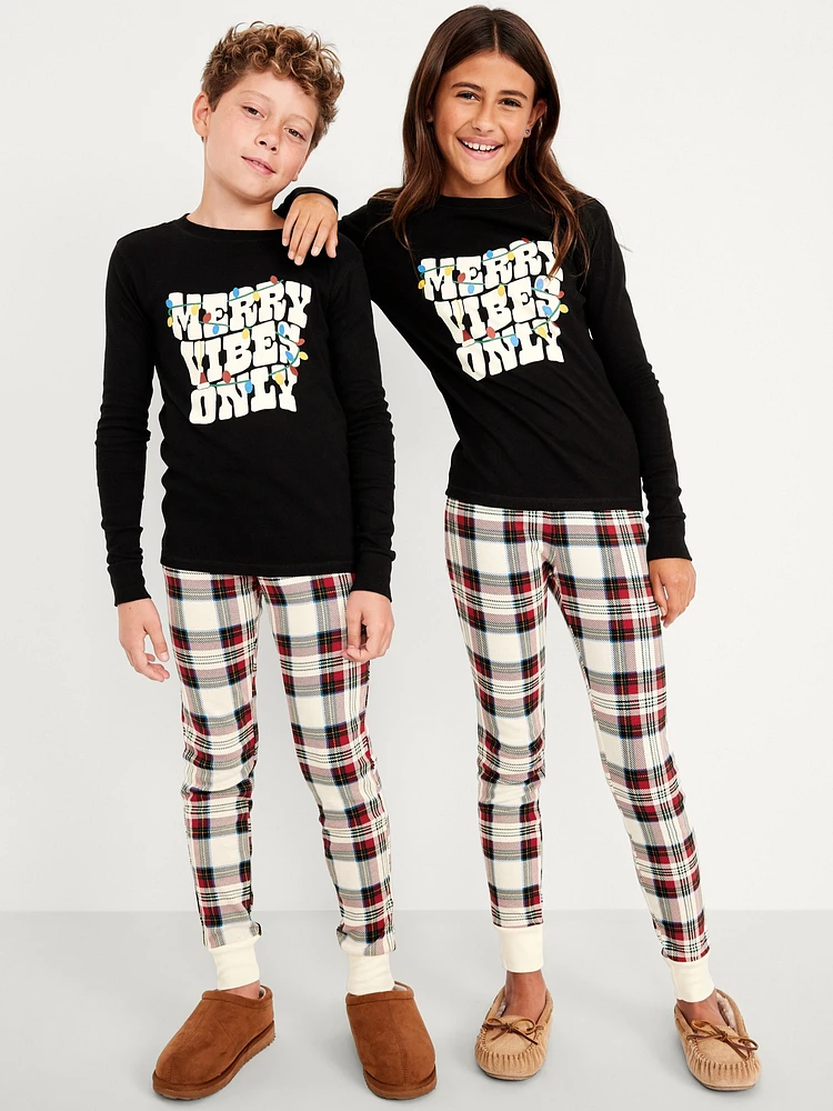 Gender-Neutral Graphic Snug-Fit Pajama Set for Kids