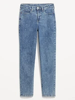 High-Waisted OG Straight Embellished Ankle Jeans