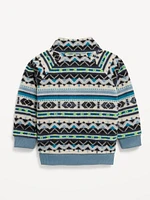 Oversized Microfleece Quarter-Zip Sweater for Toddler Boys