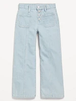 High-Waisted Button-Fly Super Baggy Wide-Leg Jeans for Girls