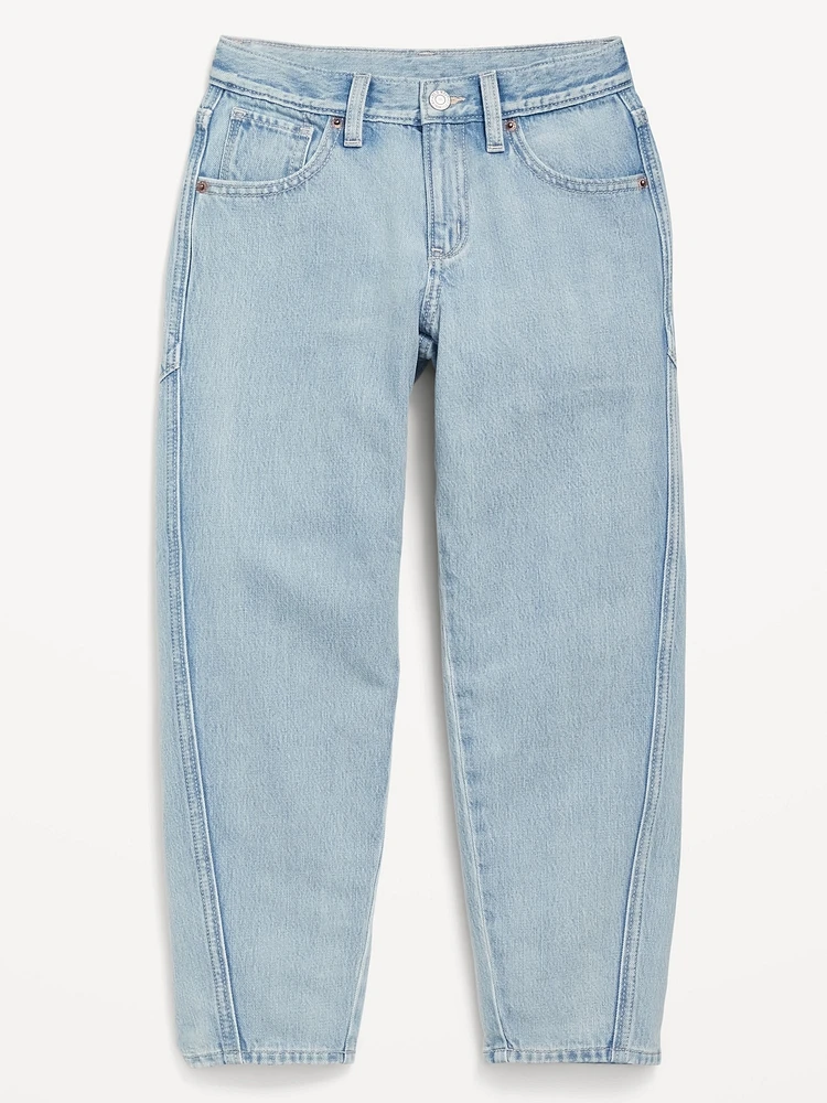 High-Waisted Barrel-Leg Jeans for Girls