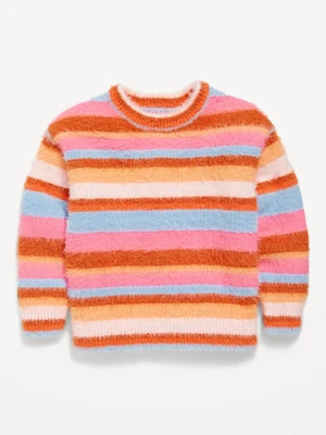 Long-Sleeve Striped Eyelash Sweater for Toddler Girls