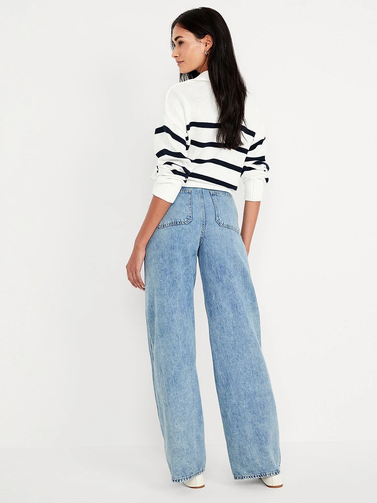 High-Waisted Baggy Wide-Leg Trouser Jeans