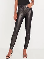 High-Waisted Shine Rockstar Super-Skinny Jeans