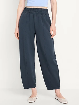 High-Waisted Dynamic Fleece Barrel-Leg Pants