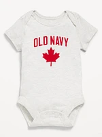 Unisex Short-Sleeve Canada Logo-Graphic Bodysuit for Baby