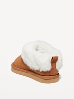 Faux-Suede Faux-Fur Lined Mini Boots for Toddler Girls