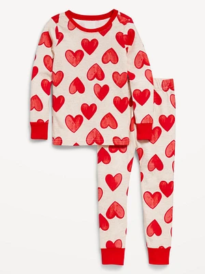 Unisex Heart-Print Pajama Set for Toddler & Baby