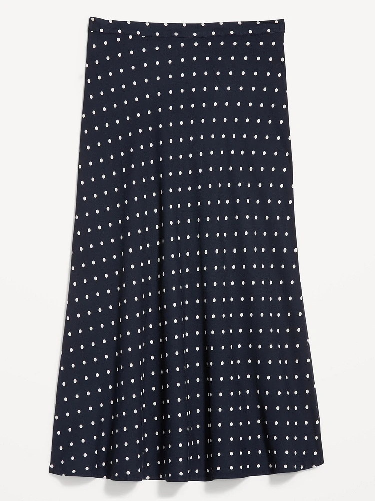 Crepe A-Line Midi Skirt