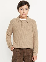 SoSoft Long-Sleeve Polo Sweater for Boys