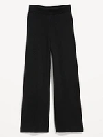 High-Waisted Crop Kick Flare Sweater Pants