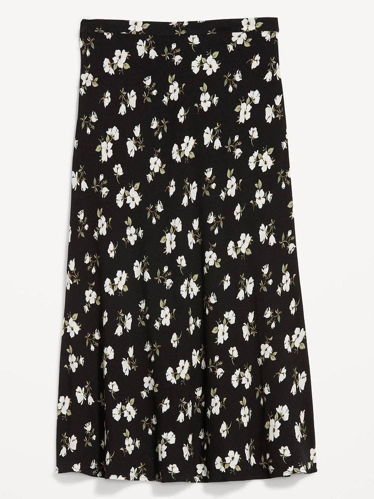 Crepe A-Line Midi Skirt