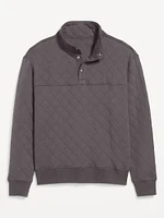 Quarter-Snap Quilted Fleece Sweatshirt