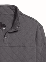 Quarter-Snap Quilted Fleece Sweatshirt