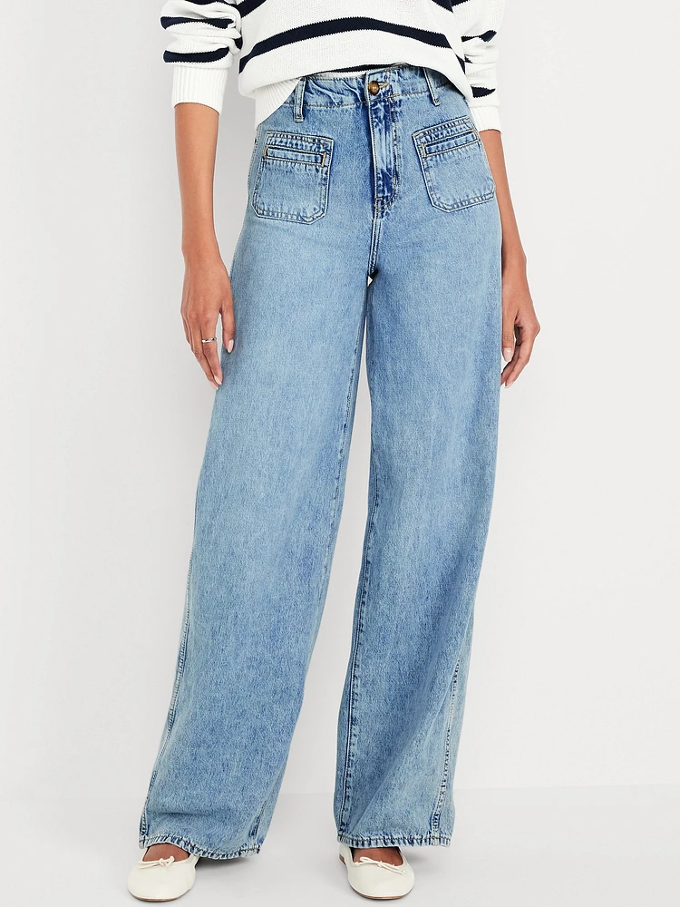 High-Waisted Baggy Wide-Leg Trouser Jeans