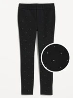 High-Waisted Pixie Skinny Rhinestone Ankle Pants