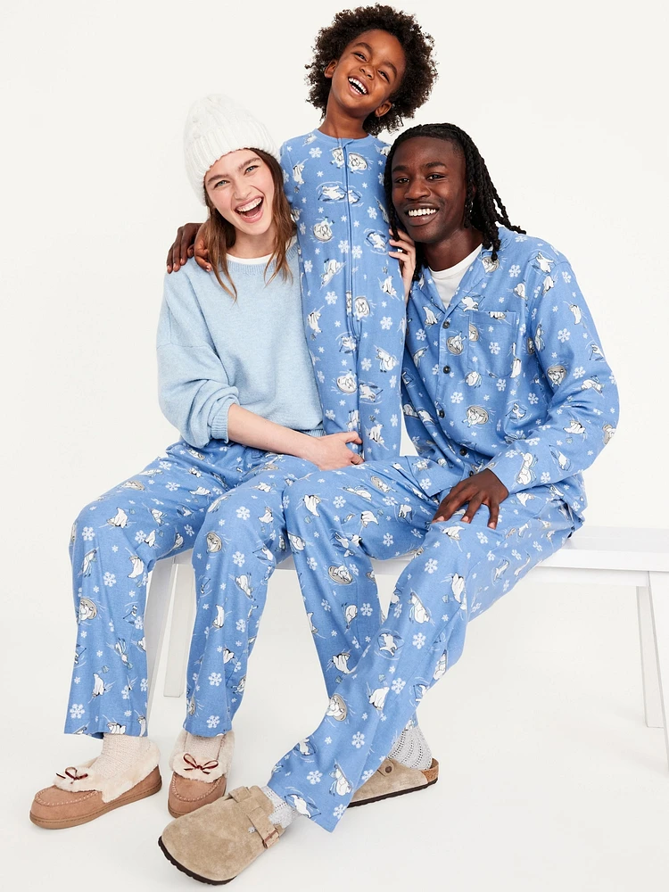 High-Waisted Flannel Pajama Joggers