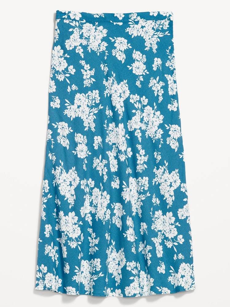 Crepe A-Line Midi Skirt