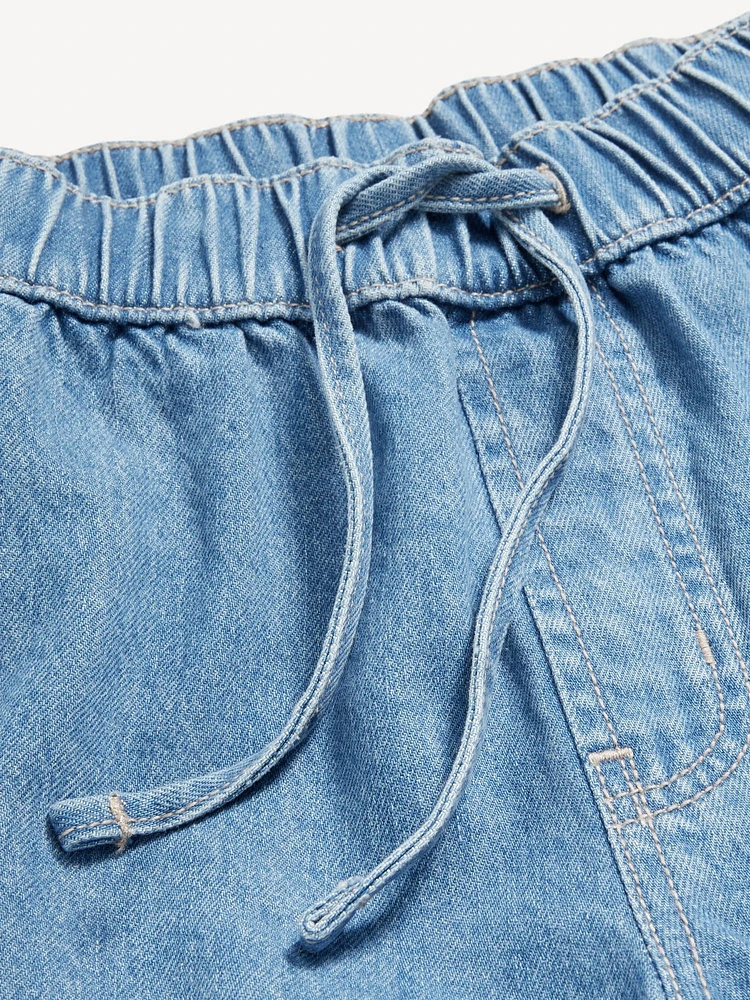 High-Waisted Baggy Jean Shorts -- 3-inch inseam