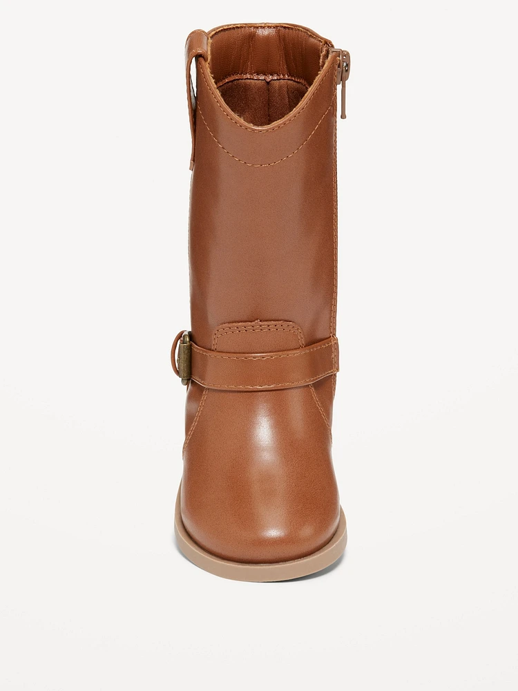 Tall Faux-Leather Boots for Toddler Girls