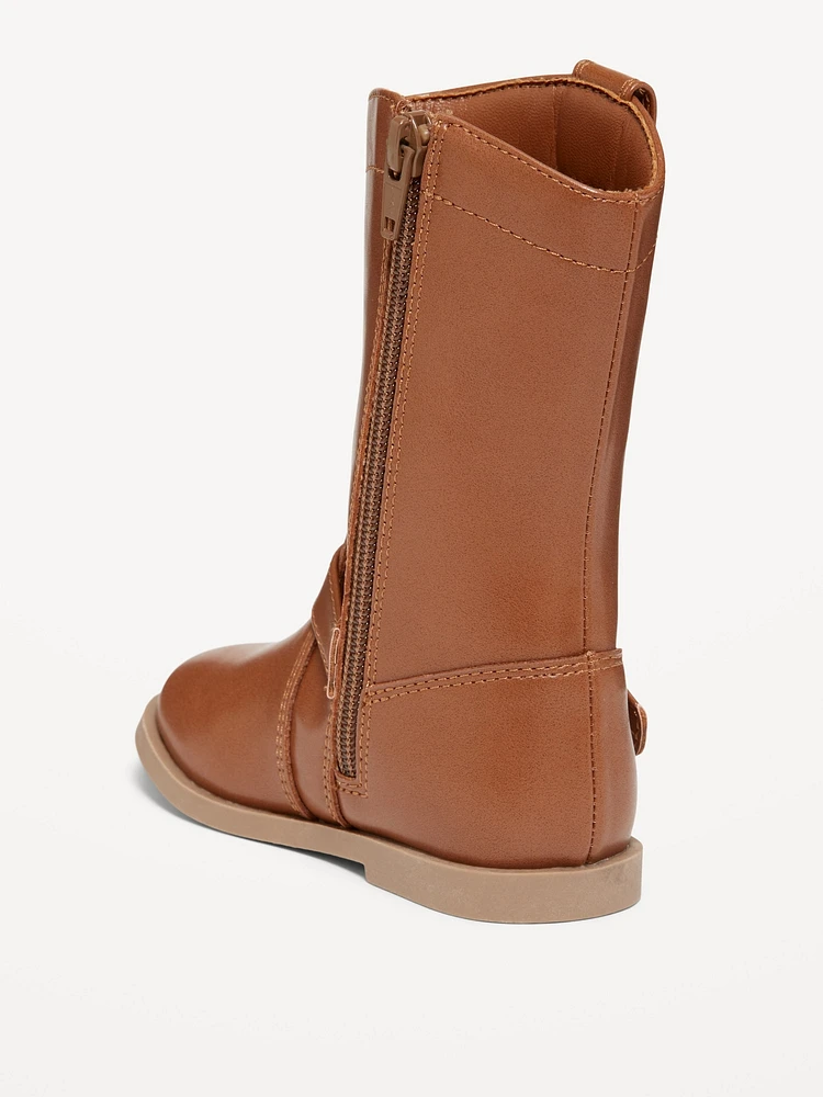 Tall Faux-Leather Boots for Toddler Girls