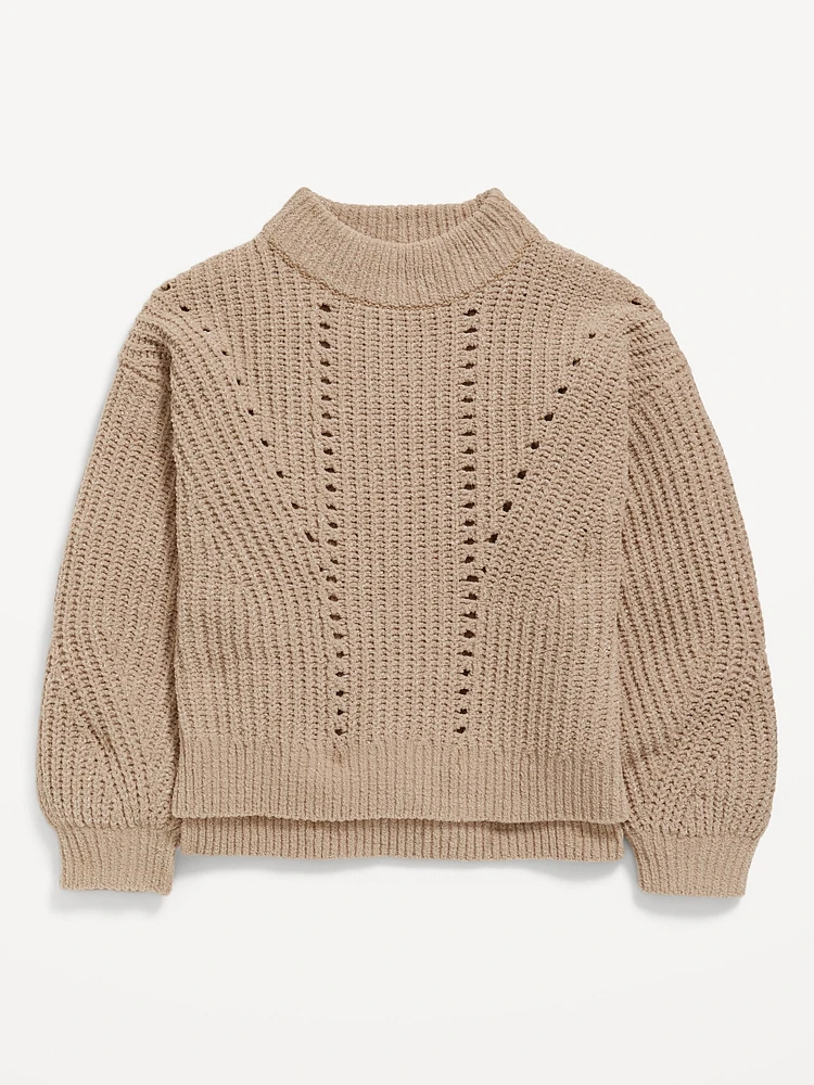 Cozy Mock-Neck Chenille Sweater for Girls