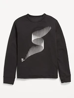 Long-Sleeve Waffle-Knit Graphic Performance Top for Boys