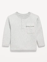 Oversized Pocket Henley Sweater for Toddler Boys