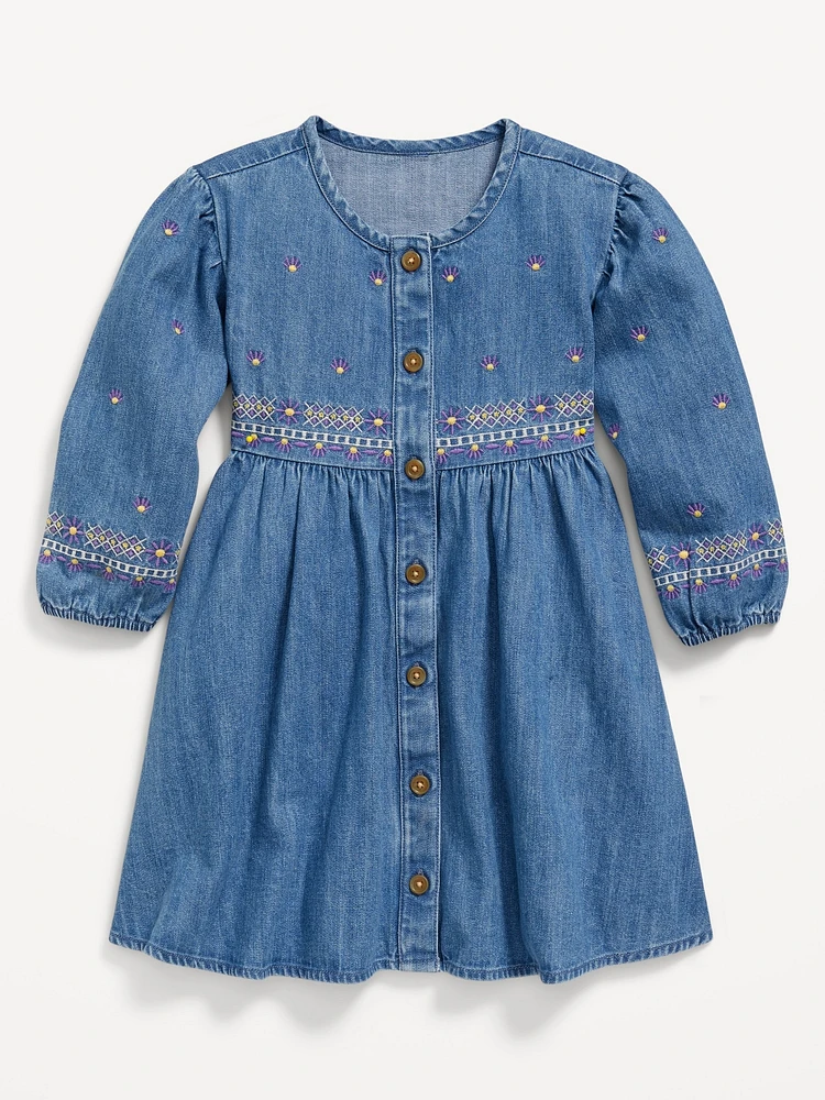 Embroidered Dress for Toddler Girls