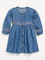 Embroidered Dress for Toddler Girls